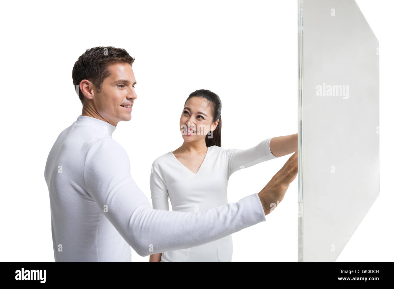 Studio shot young man working in high-tech Stock Photo - Alamy