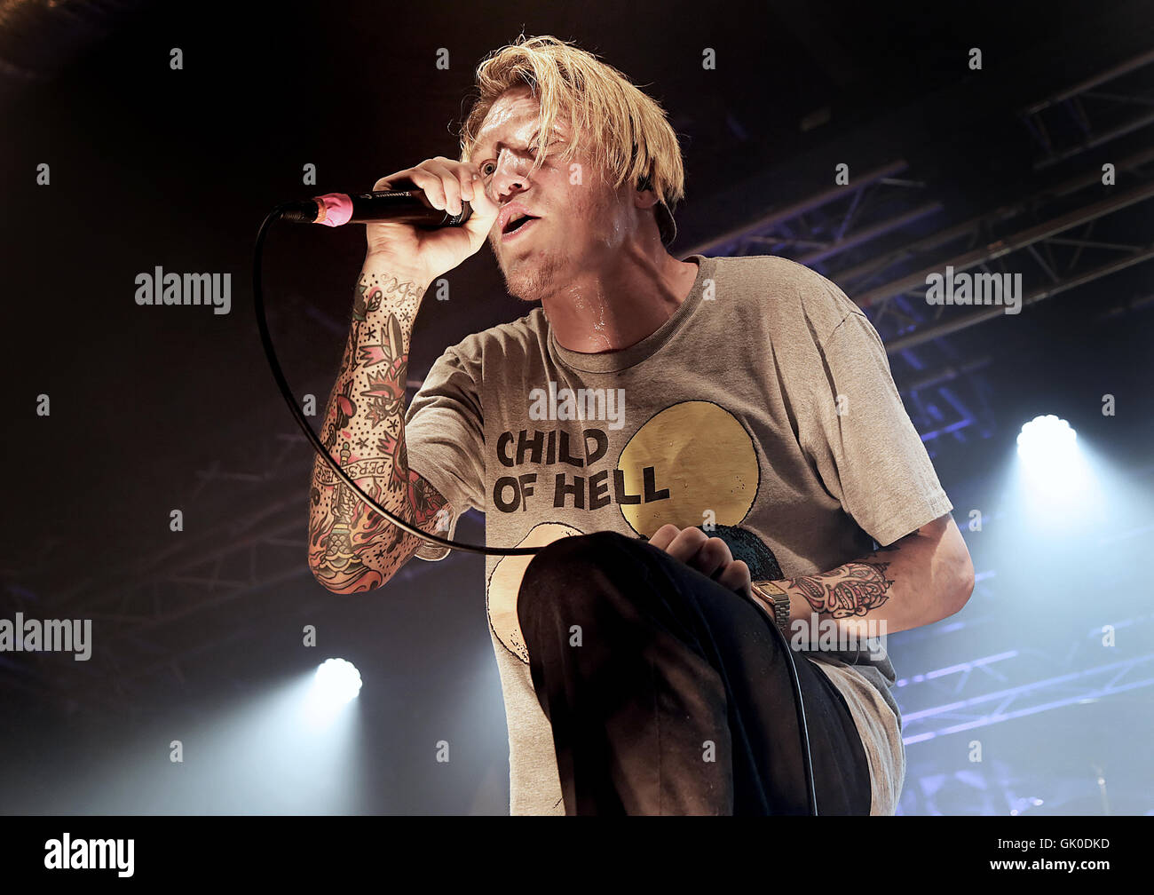 Neck Deep performing at Liverpool O2 Academy Featuring: Neck Deep, Ben  Barlow Where: Liverpool, United Kingdom When: 20 Apr 2016 Stock Photo -  Alamy