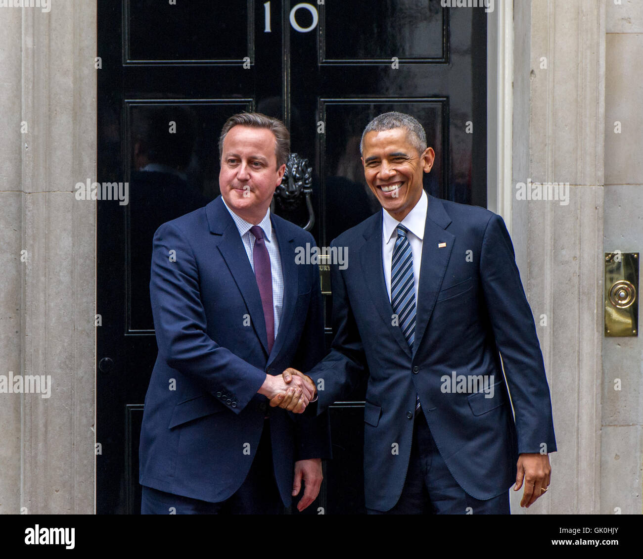 US President, Barack Obama on his visit to Number 10 Downing Street ...