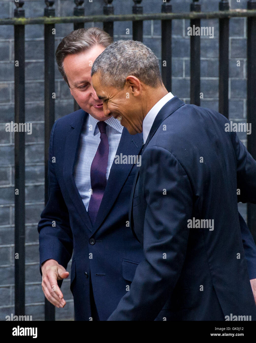 US President, Barack Obama on his visit to Number 10 Downing Street ...