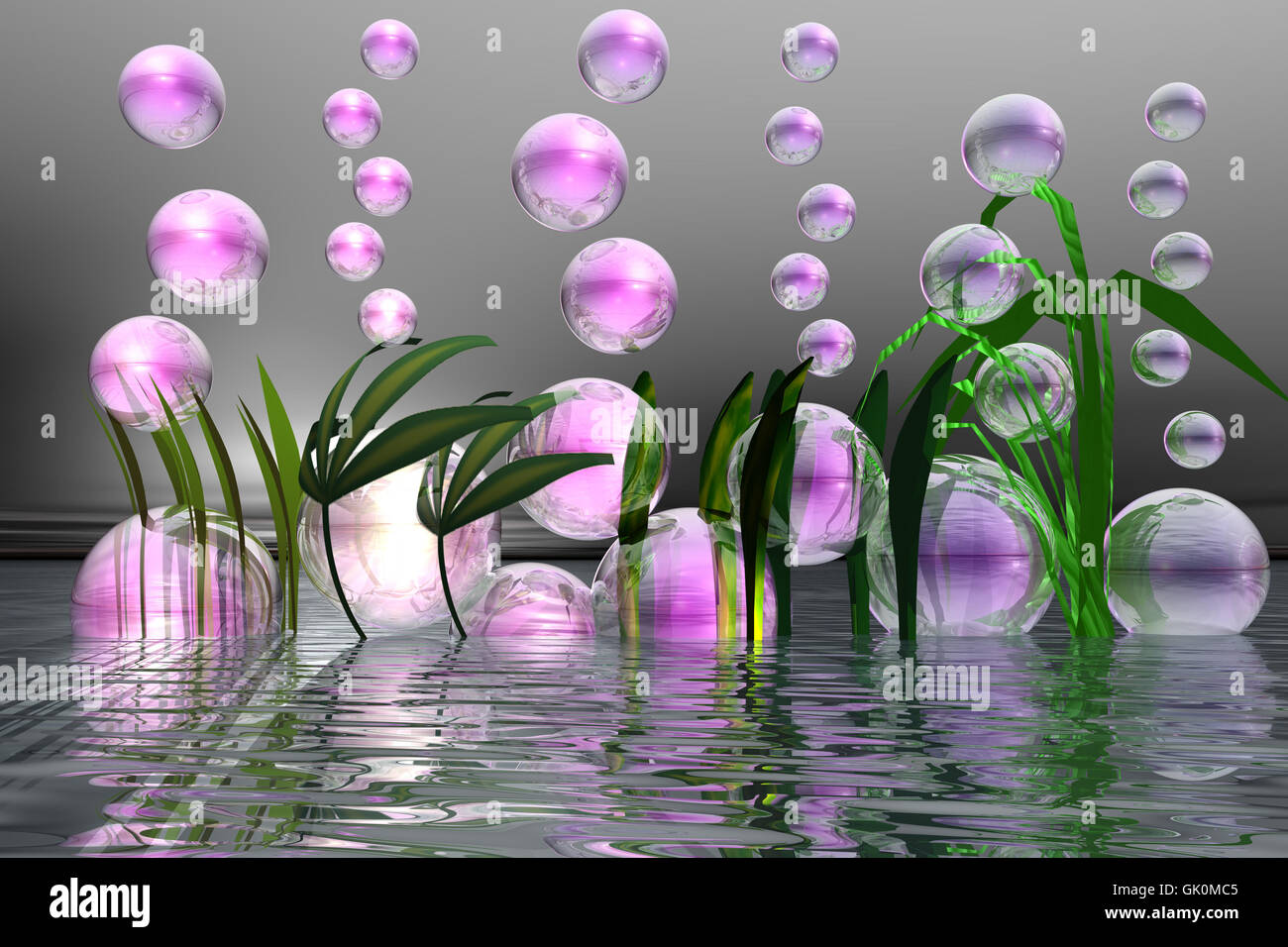 purple bubbles Stock Photo