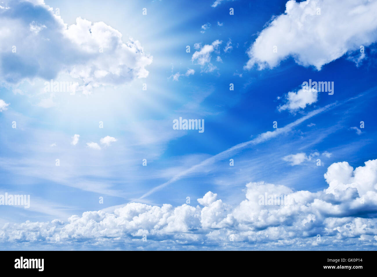 radiate cloudy clouded sky Stock Photo