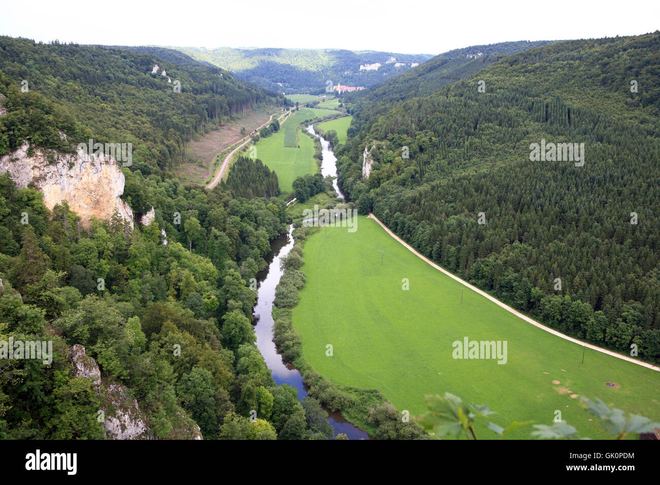 look to the upper danube valley near beuron Stock Photo