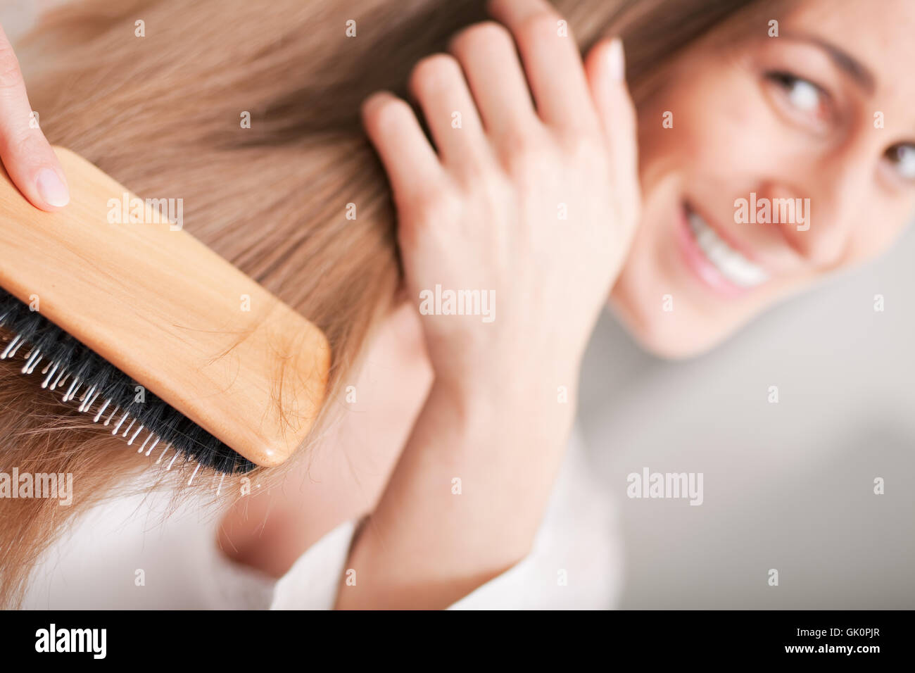Blond woman long hairs hi-res stock photography and images - Alamy