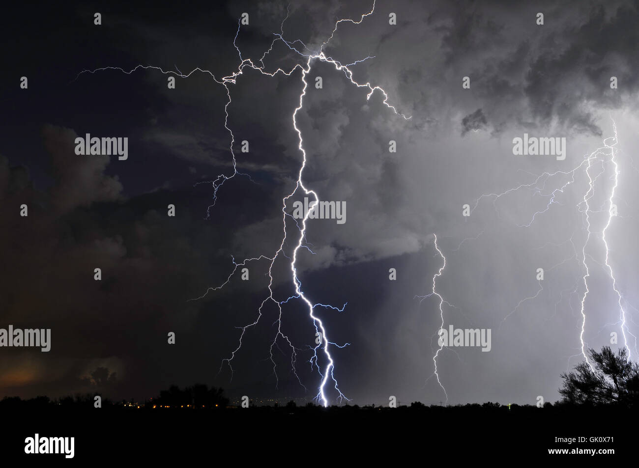 lightning sheet lightning flash Stock Photo