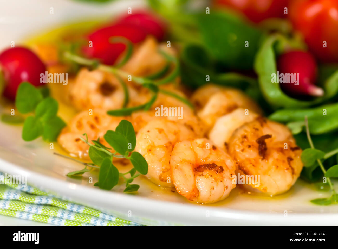 fish shrimp olive oil Stock Photo Alamy