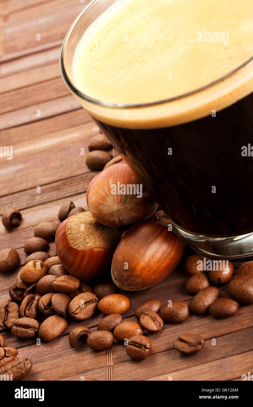 drink beans filberts Stock Photo