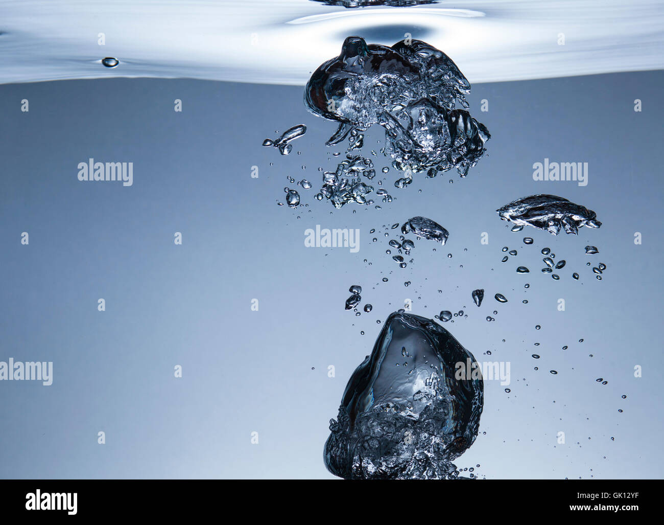 Air bubbles in water, similar to the liquid metal Stock Photo Alamy