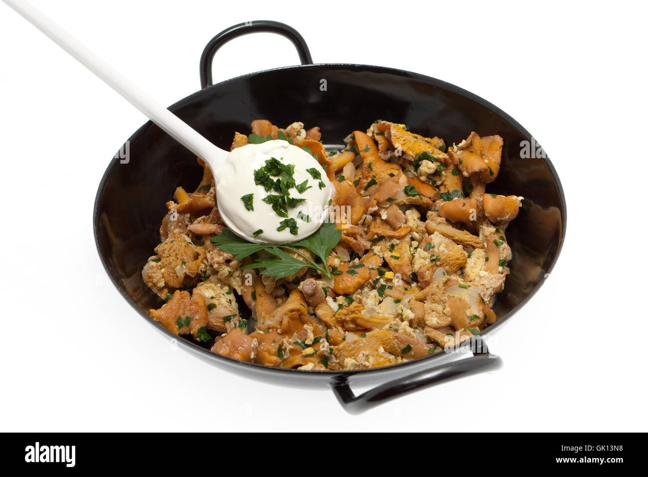 mushrooms chanterelle restaurant Stock Photo