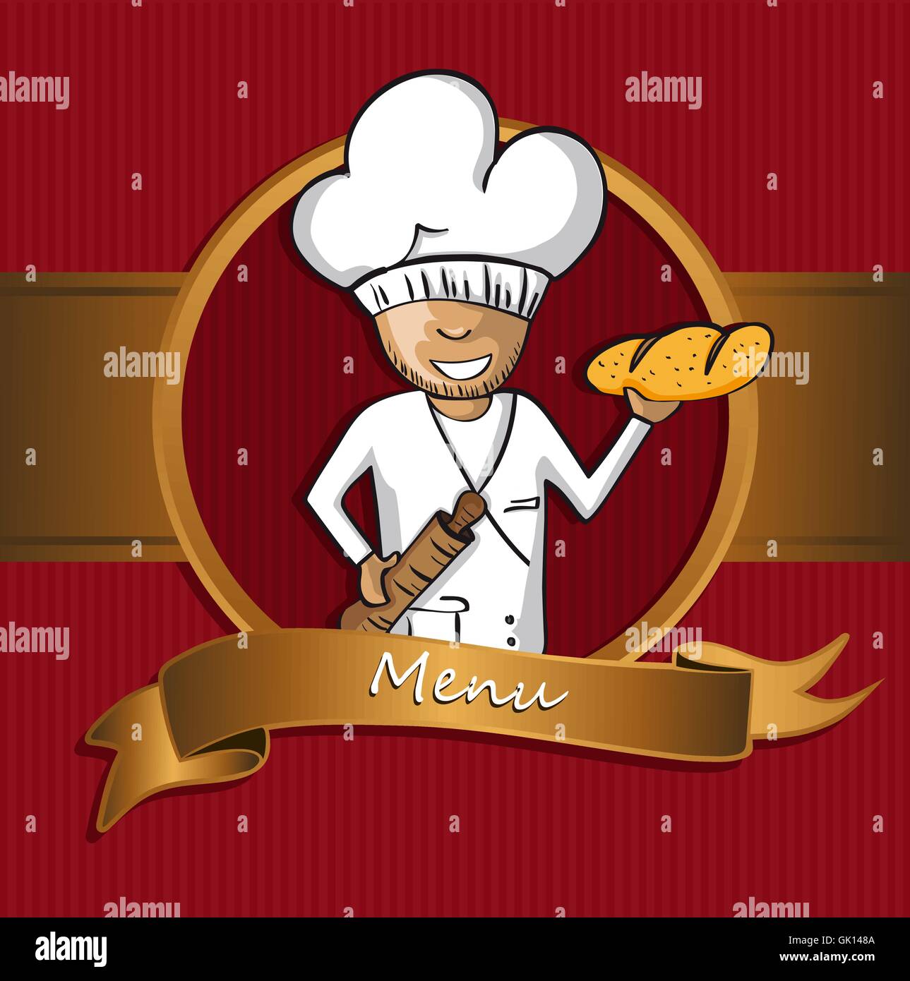 Baker chef cartoon badge menu design Stock Vector Image & Art Alamy