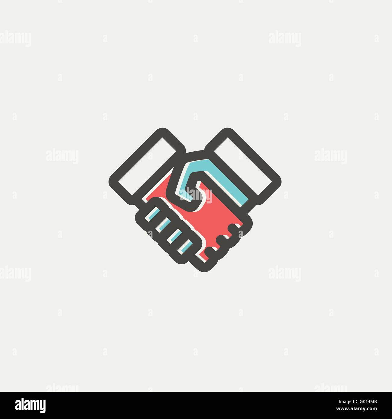 Handshake thin line icon Stock Vector Image & Art - Alamy