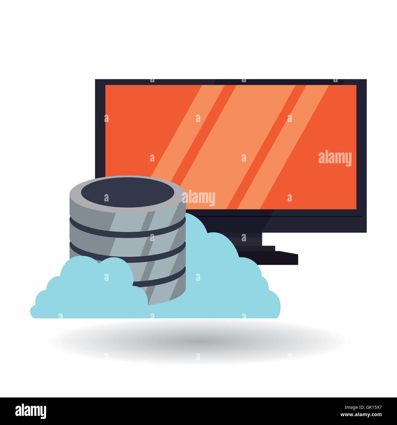 Cloud computing design. Media icon. Isolated illustration Stock Vector ...