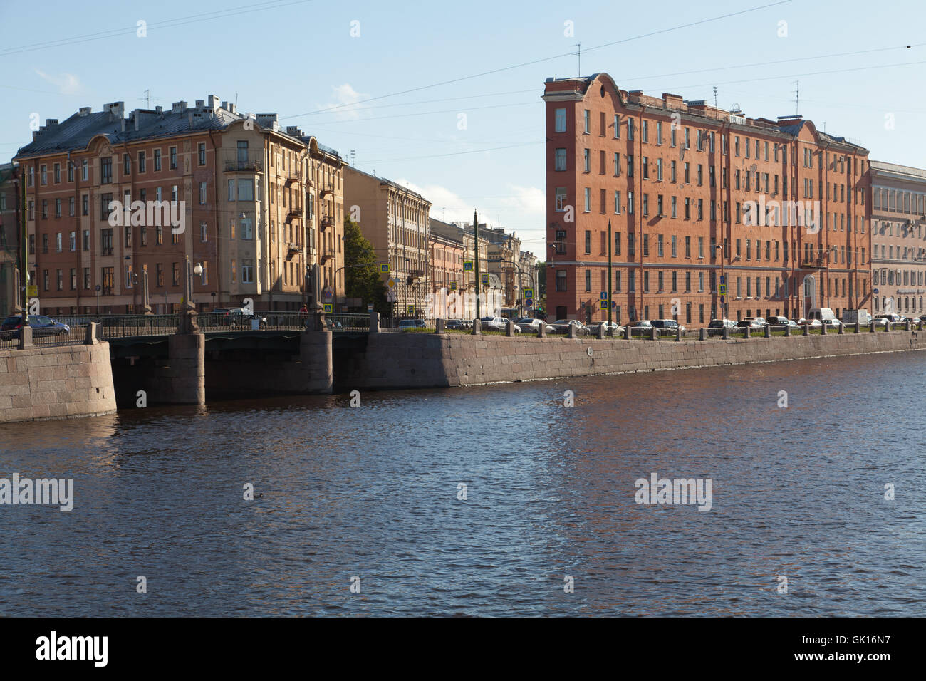 Fontanka River Embankment, St. Petersburg, Russia. Stock Photo