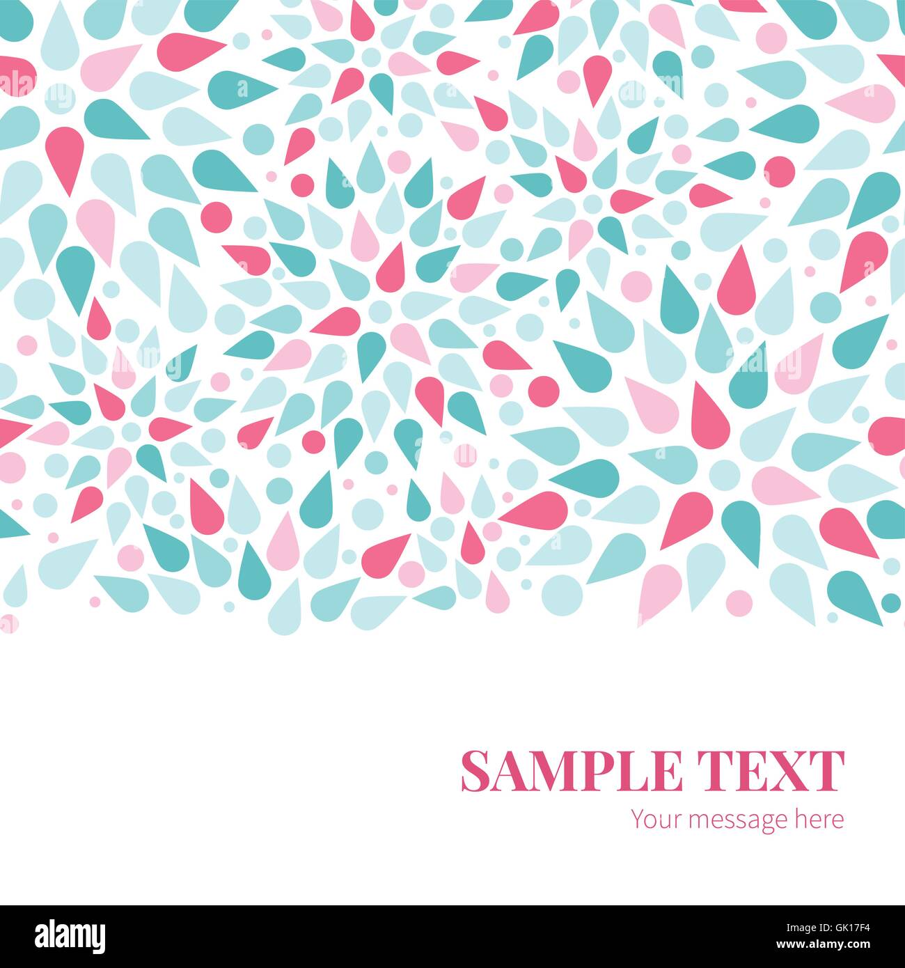 Vector abstract colorful drops horizontal border card template Stock