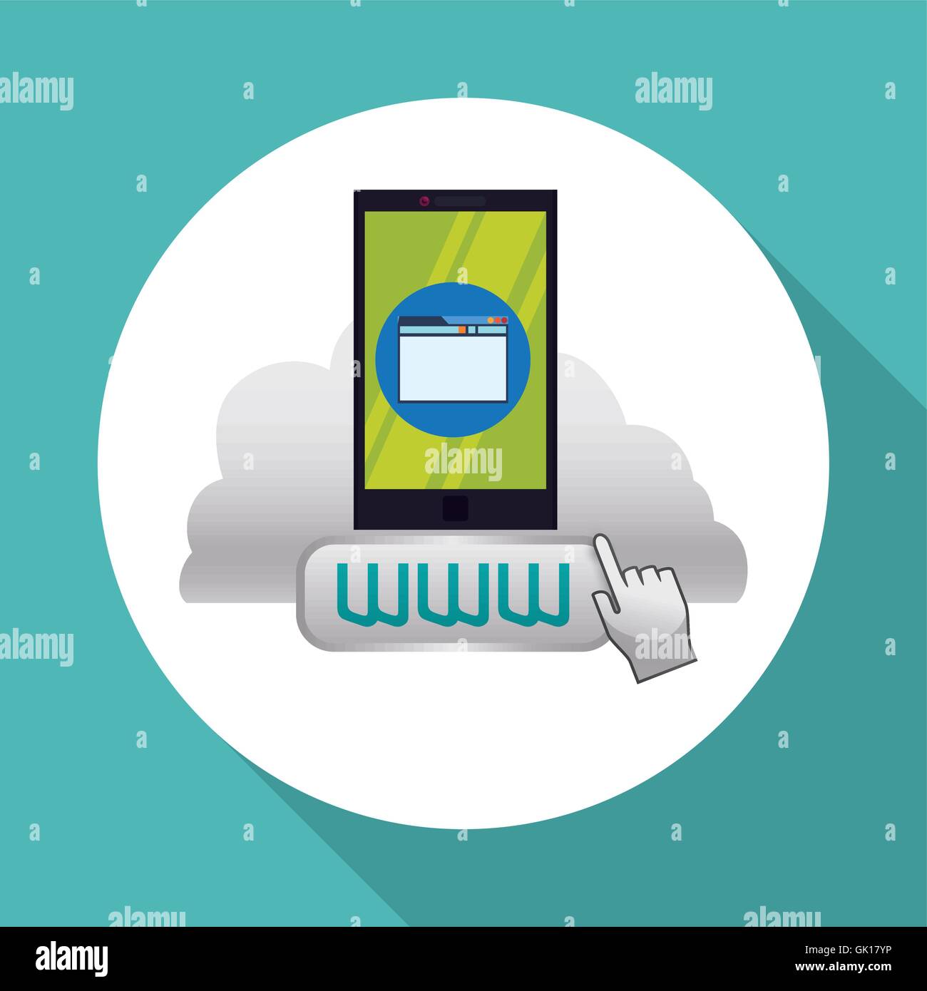 Cloud computing design. Media icon. Isolated illustration Stock Vector ...