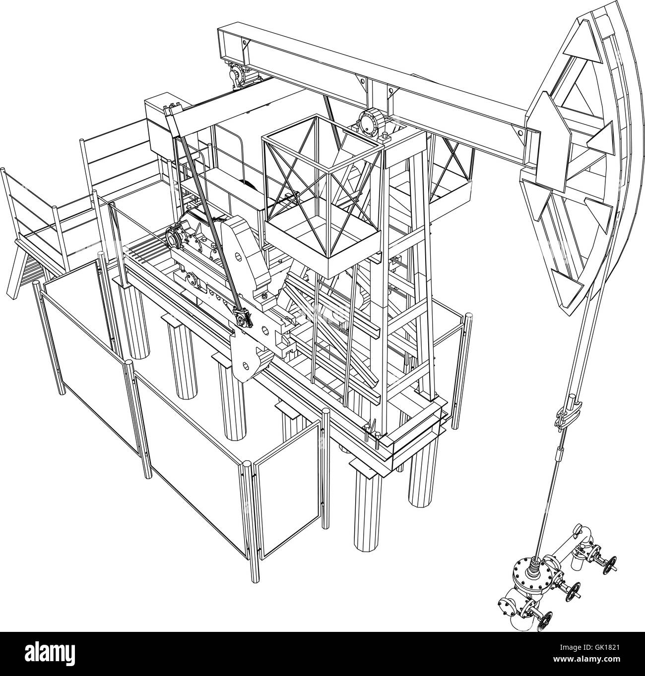 Oil pump jack. Vector rendering of 3d Stock Vector Image & Art Alamy