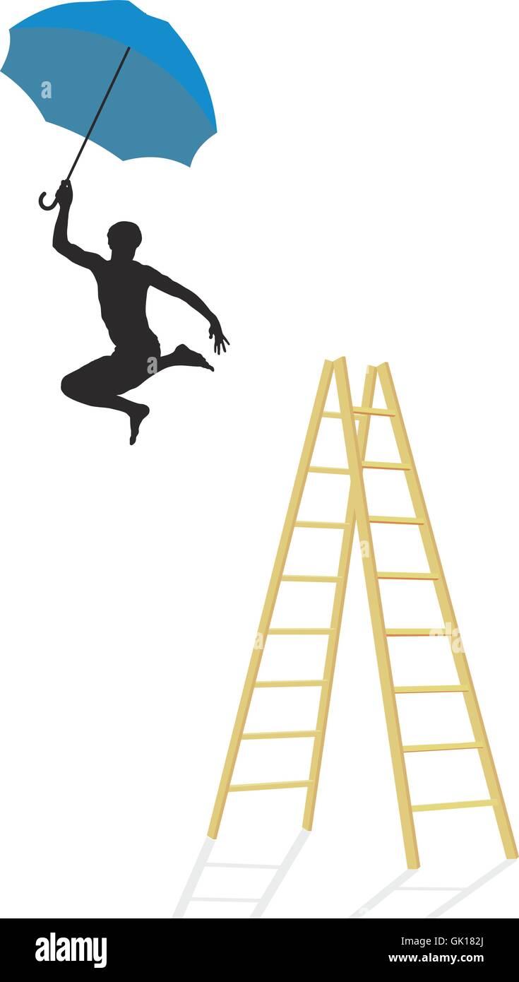Jump from the ladder Stock Vector Image & Art - Alamy