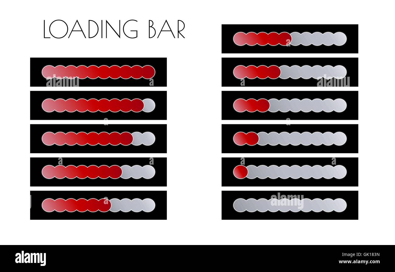red loading bars Stock Vector
