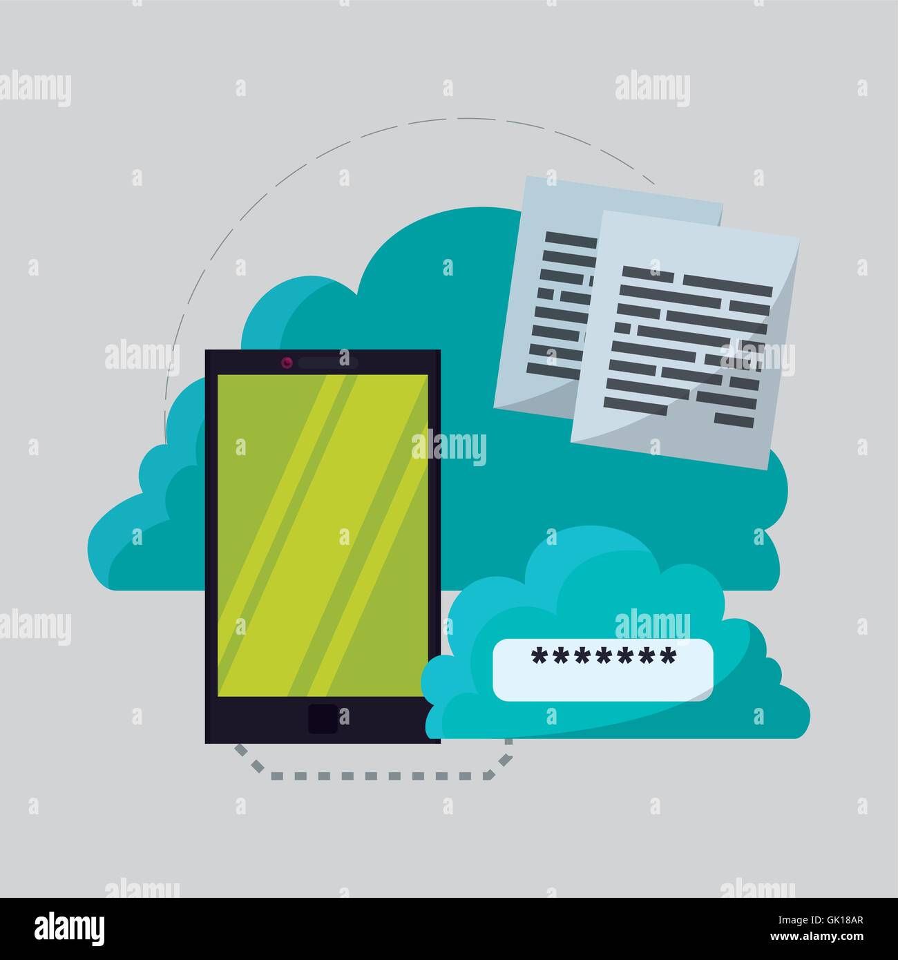 Cloud computing design. Media icon. Isolated illustration Stock Vector ...