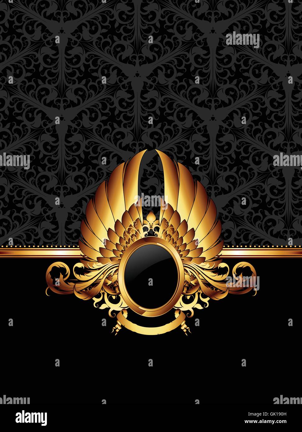 ornate frame with golden label Stock Vector Image & Art - Alamy