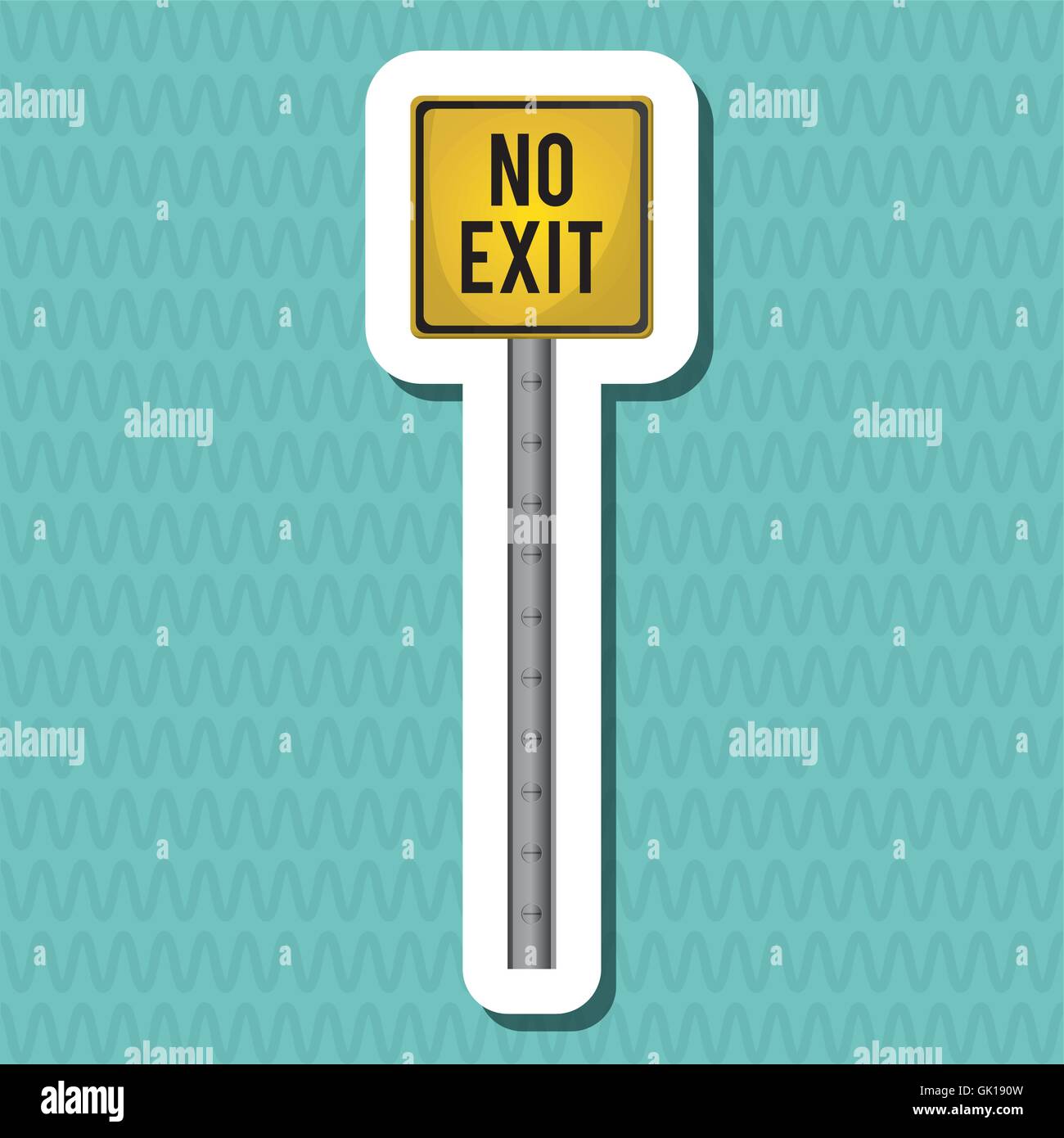 Yellow no exit sign Stock Vector Images - Alamy