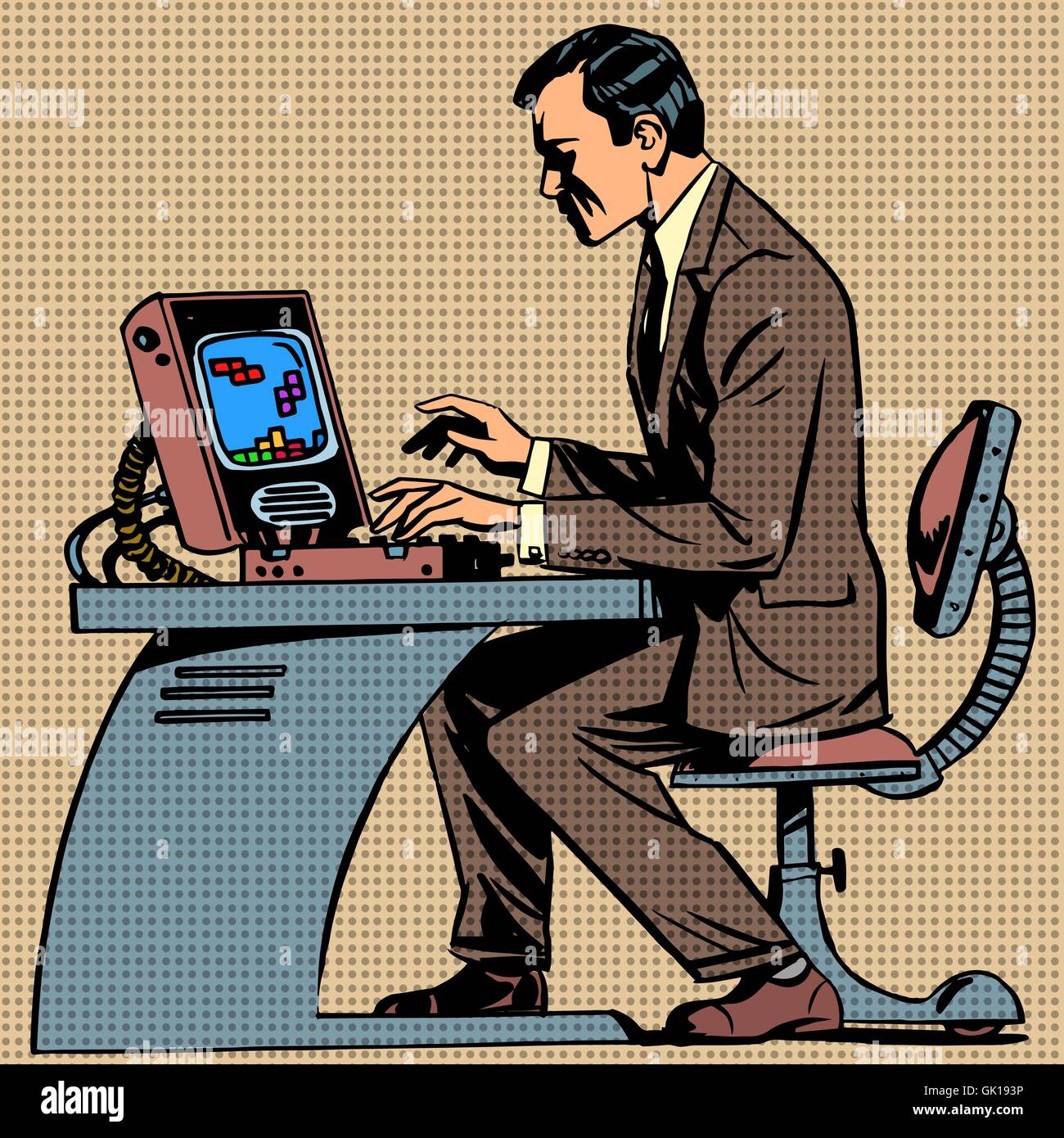 Cartoon computer man Stock Vector Images - Alamy