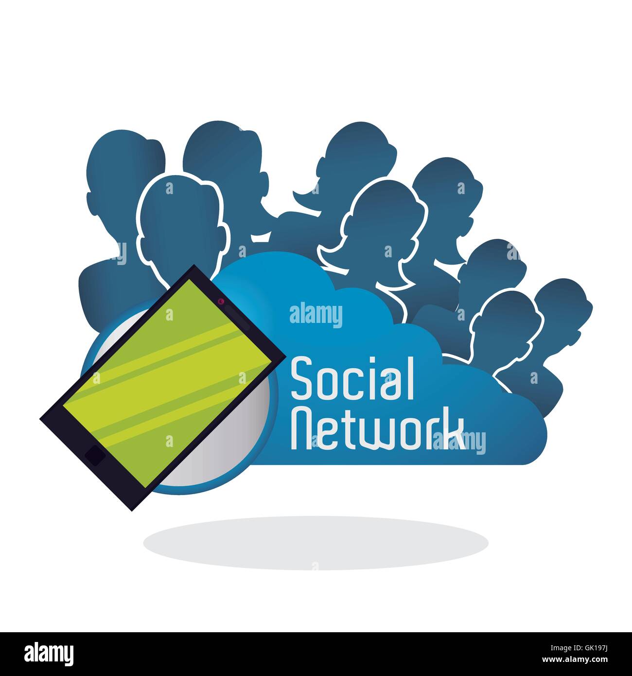 Social network design. Social media icon. Isolated illustration Stock ...