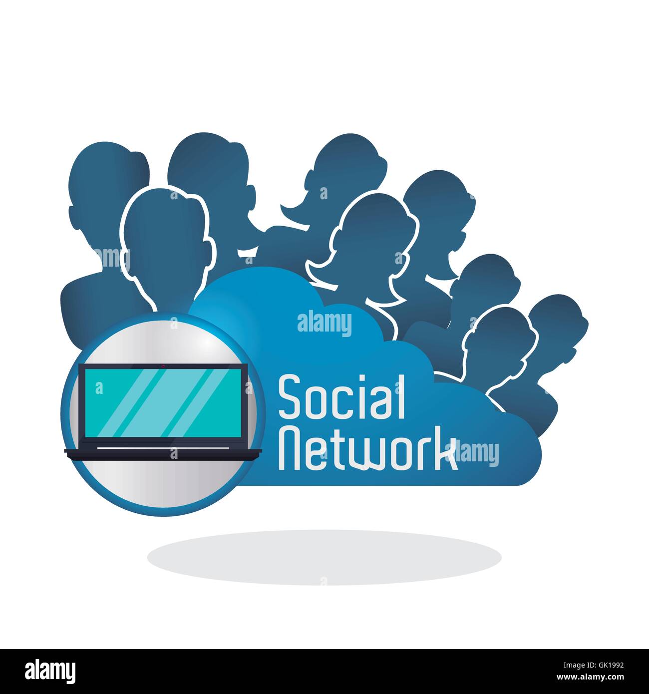 Social network design. Social media icon. Isolated illustration Stock ...