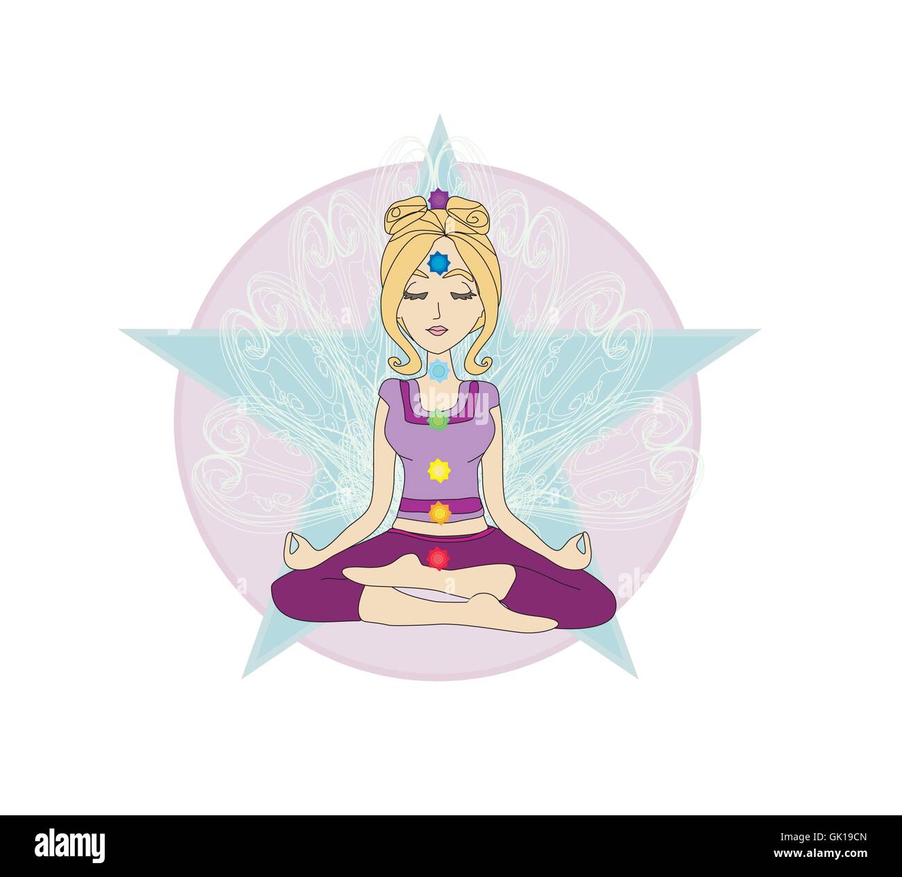 Yoga girl in lotus position Stock Vector Image & Art - Alamy