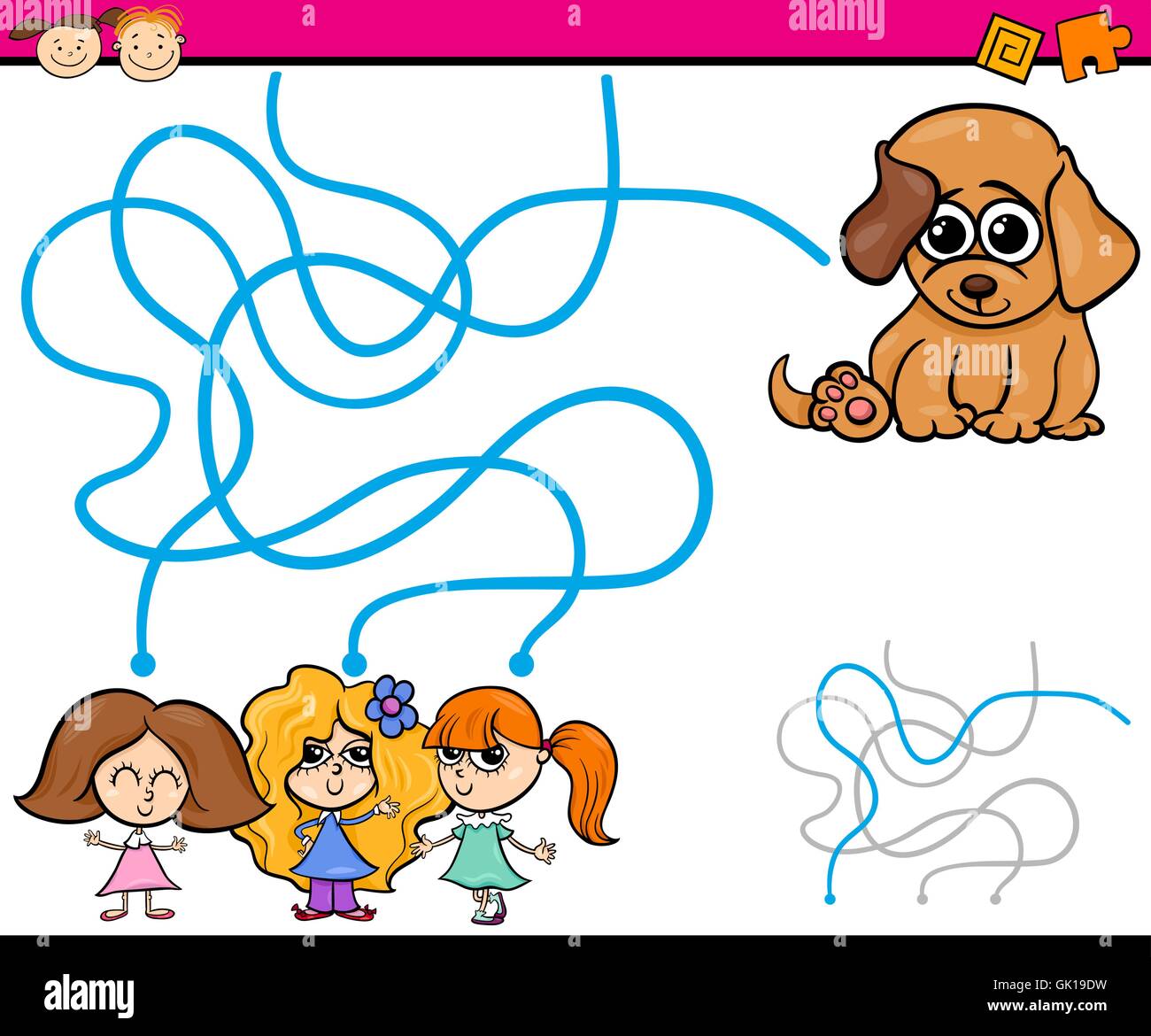 paths or maze cartoon game Stock Vector Image & Art - Alamy