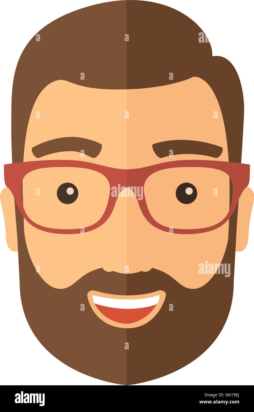 The hipster with a beard avatar Stock Vector