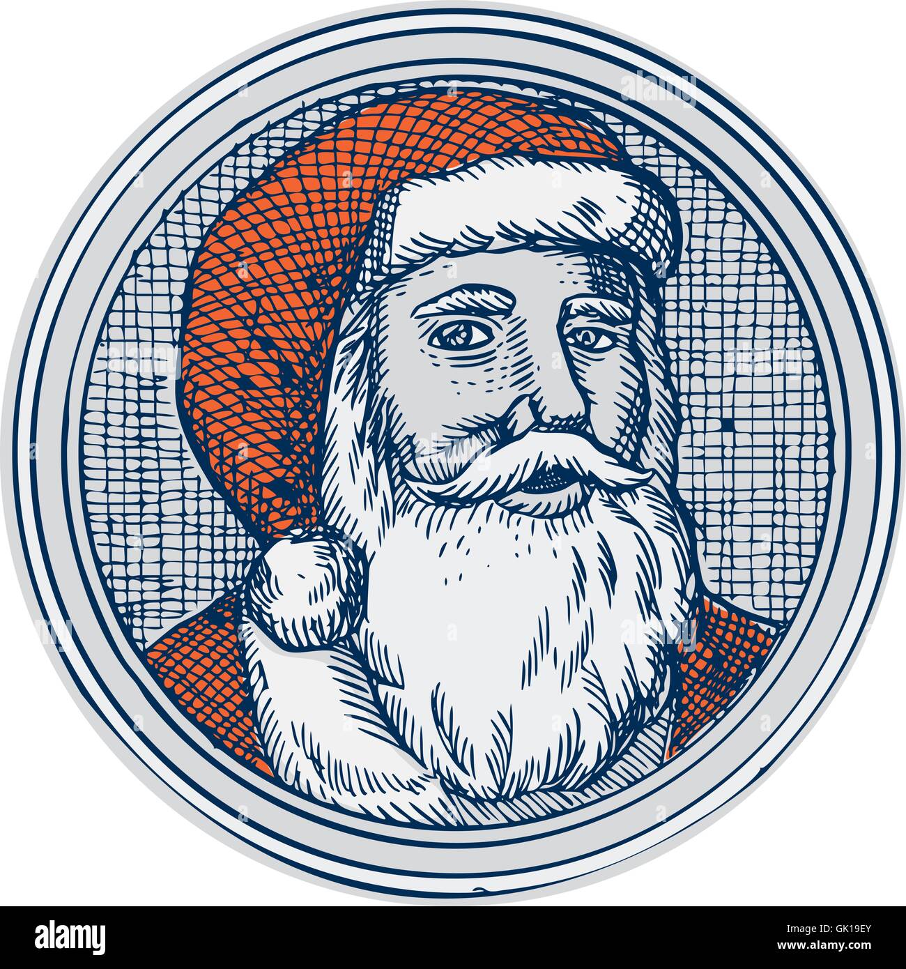 Santa Claus Father Christmas Vintage Etching Stock Vector Image & Art