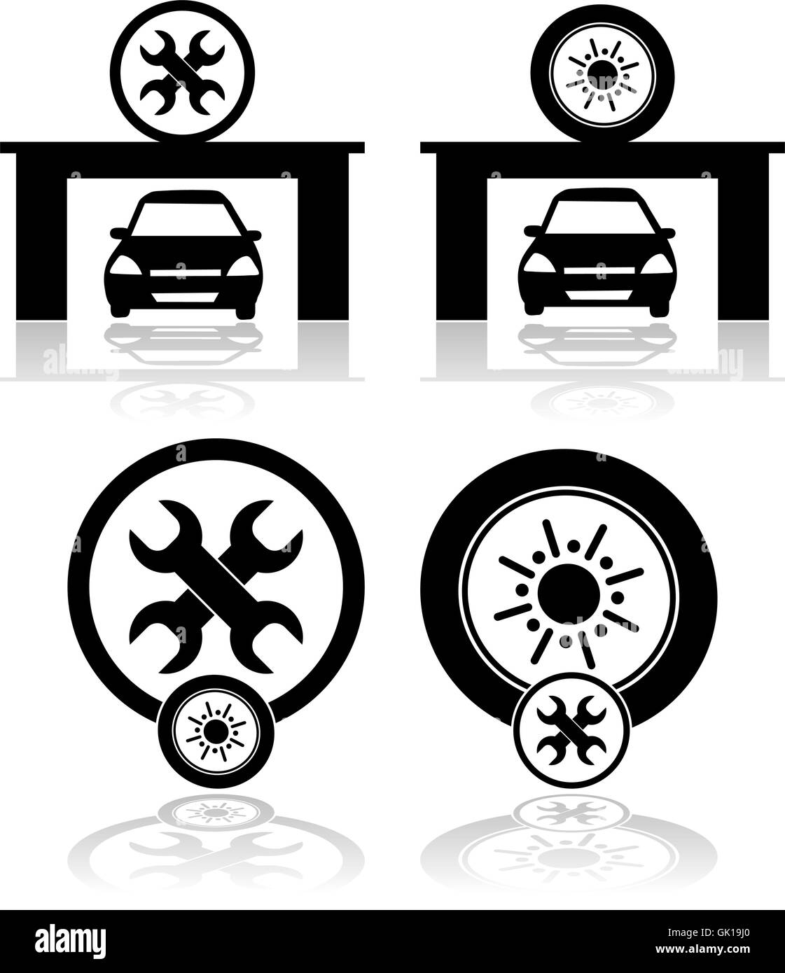 Garage icons Stock Vector