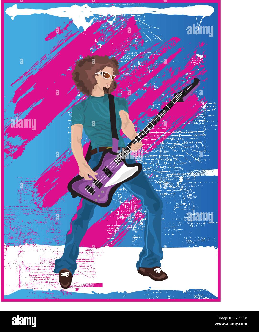 Guitar Hero Afro Stock Vector Art Illustration Vector Image