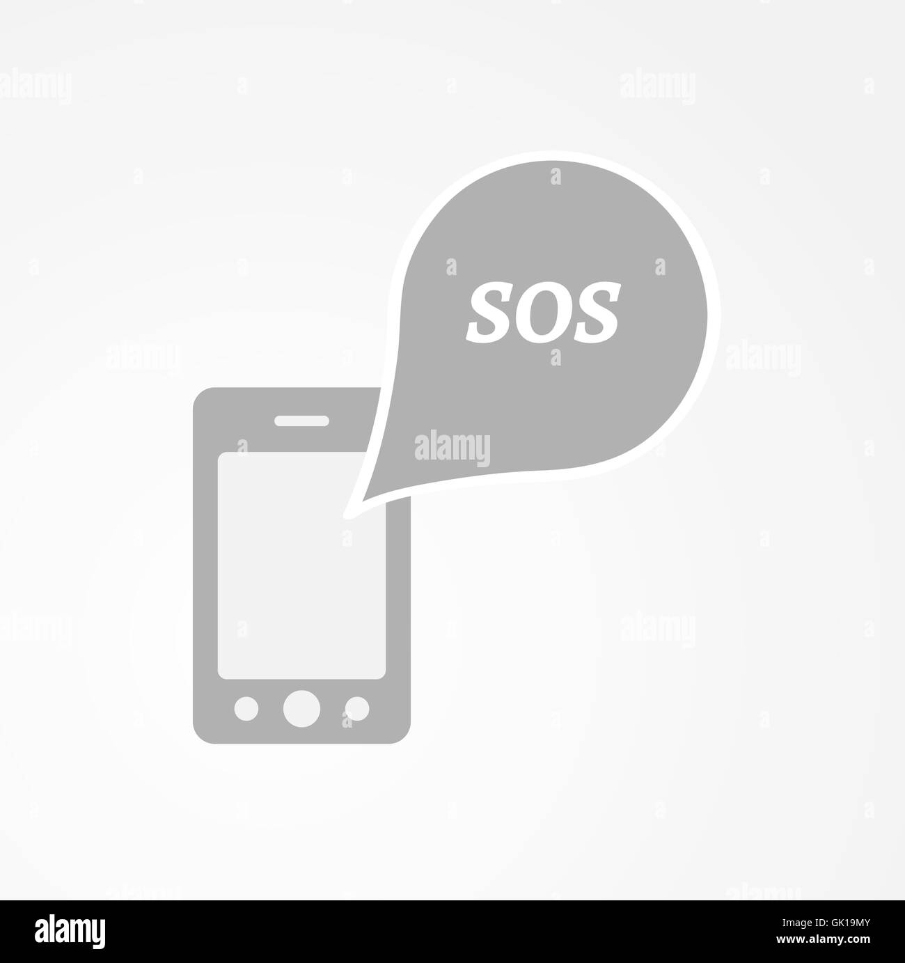 phone and speak bubble with sos Stock Vector