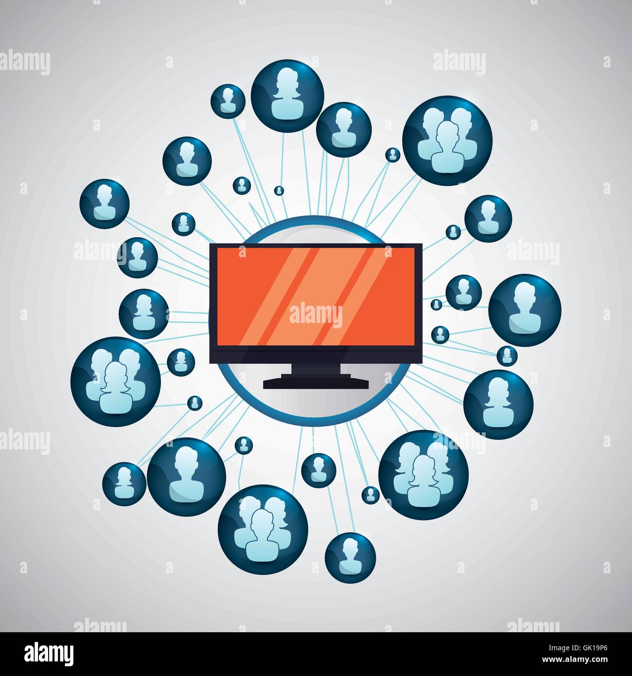 Social network design. Social media icon. Isolated illustration Stock ...