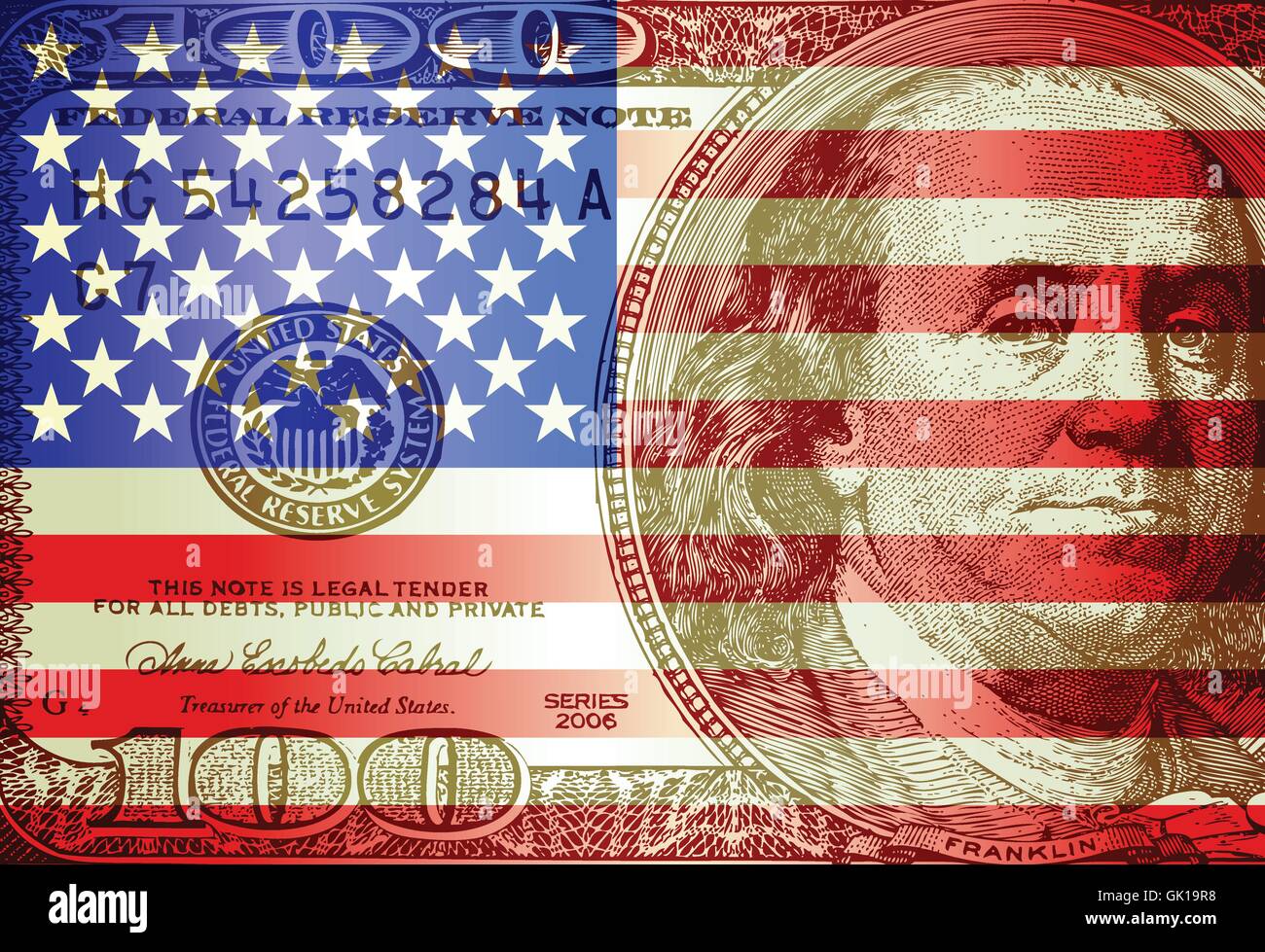 abstract USA flag Stock Vector