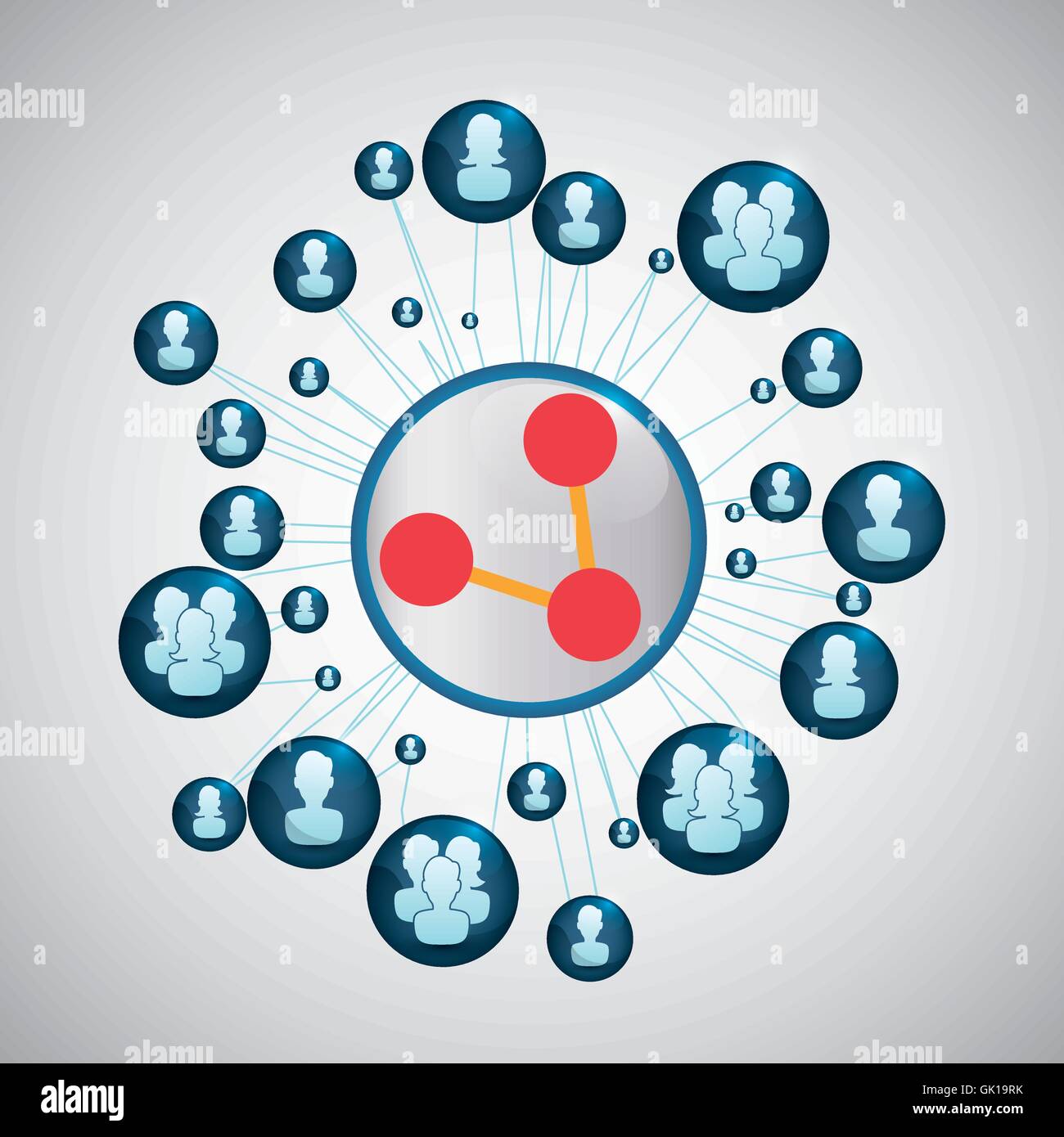 Social network design. Social media icon. Isolated illustration Stock ...