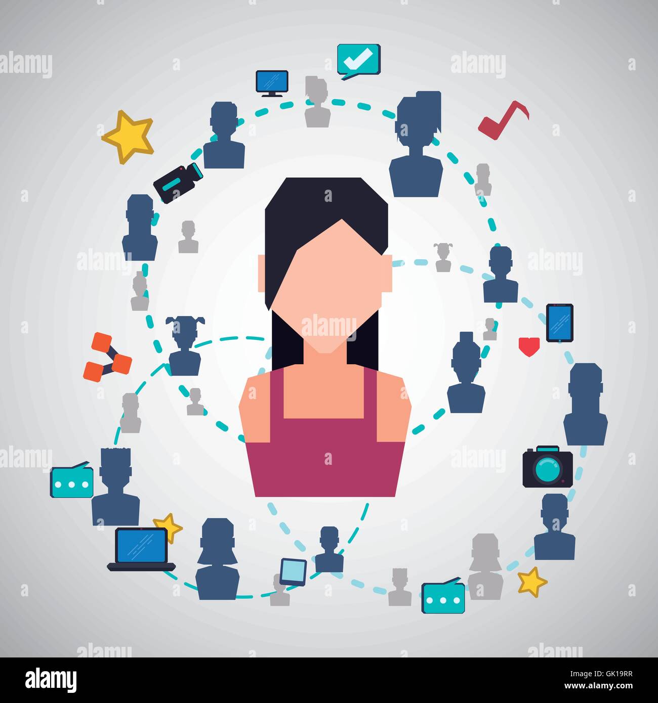 Social network design. Social media icon. Isolated illustration Stock ...