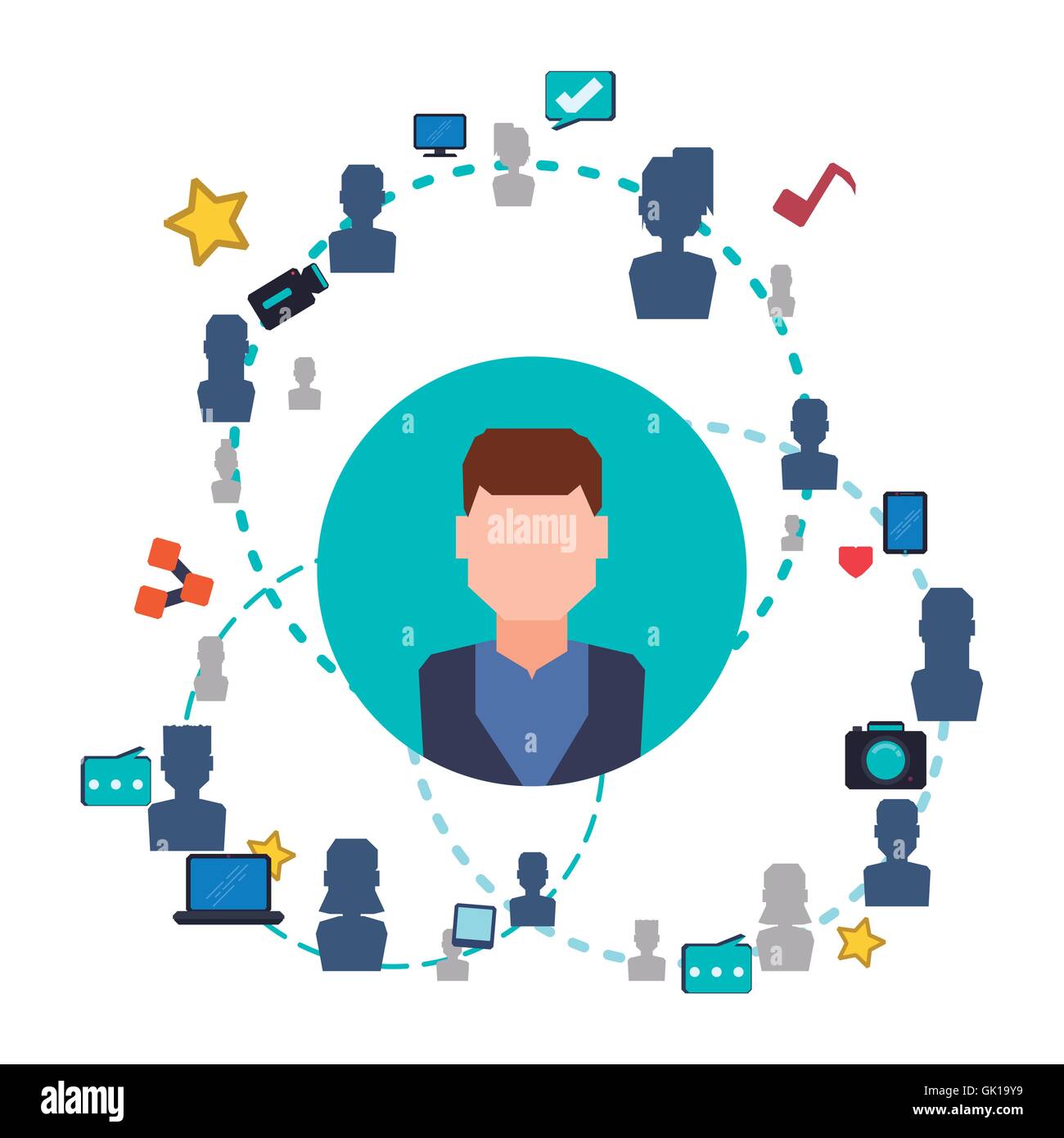 Social network design. Social media icon. Isolated illustration Stock ...