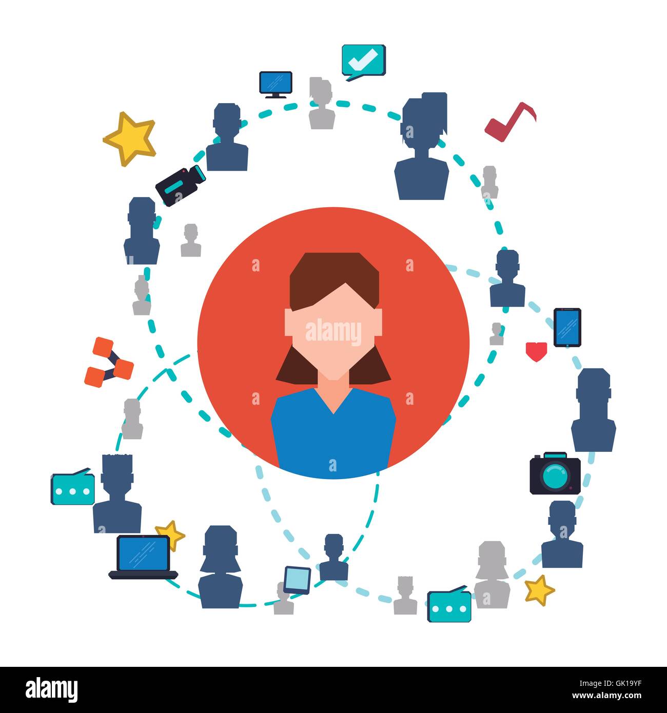 Social network design. Social media icon. Isolated illustration Stock ...