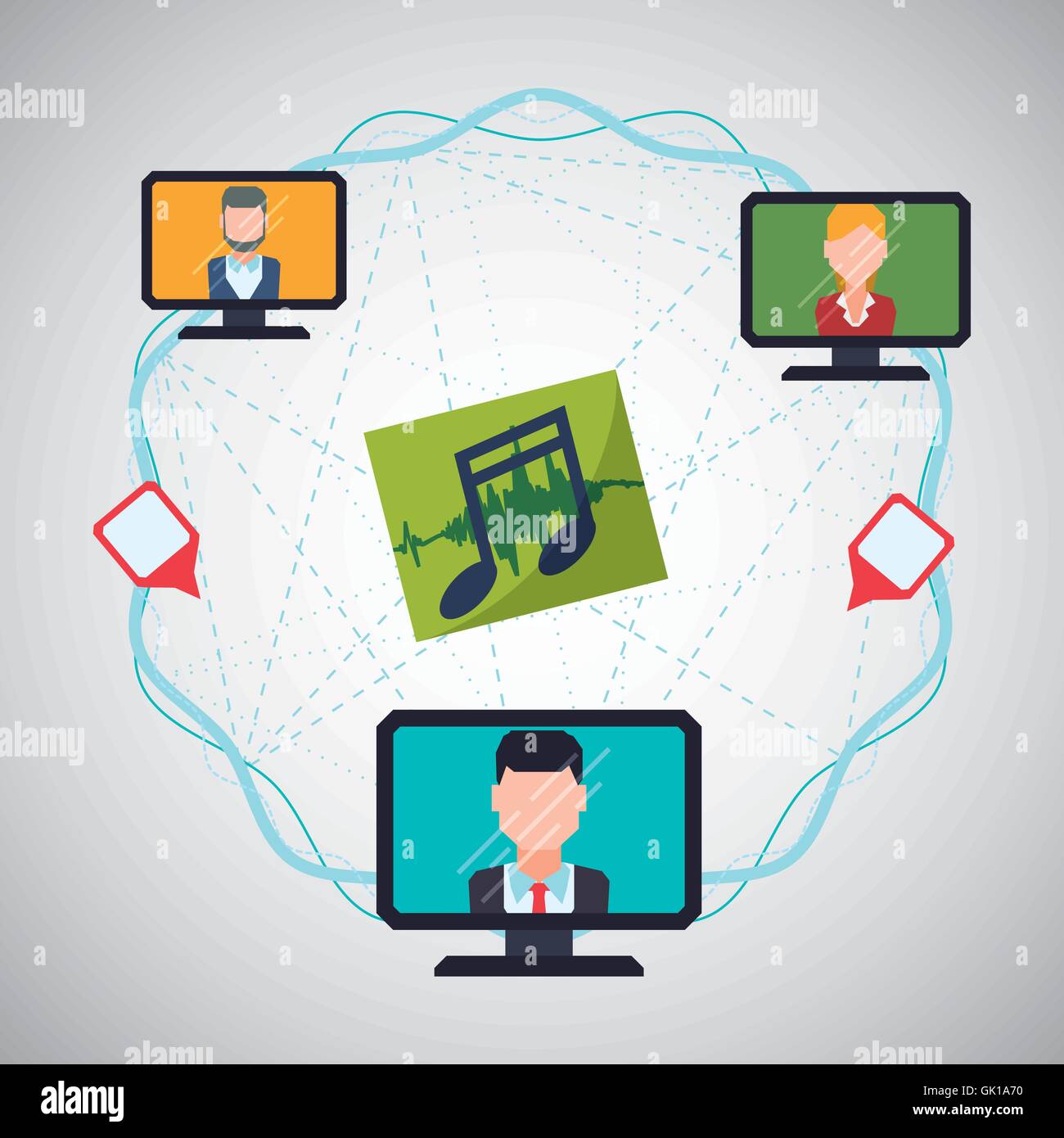 Social network design. Social media icon. Isolated illustration Stock ...