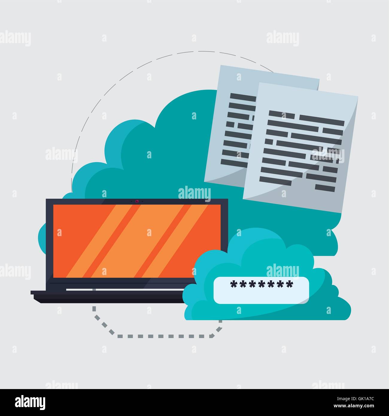 Cloud computing design. Media icon. Isolated illustration Stock Vector ...
