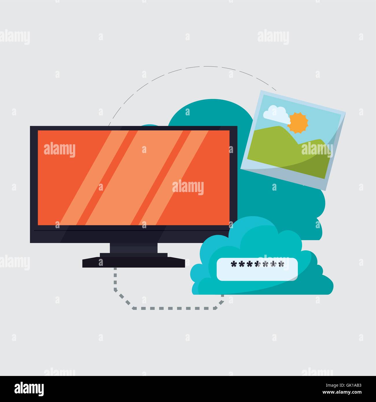 Cloud computing design. Media icon. Isolated illustration Stock Vector ...