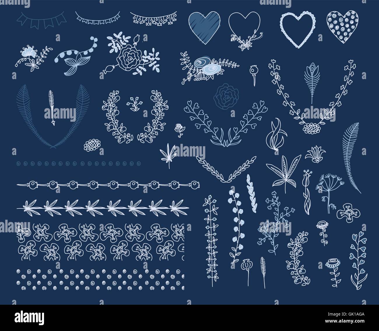 Big set of floral graphic design elements Stock Vector Image & Art - Alamy