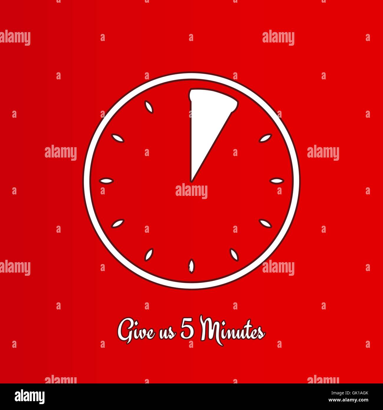 give us five minutes Stock Vector