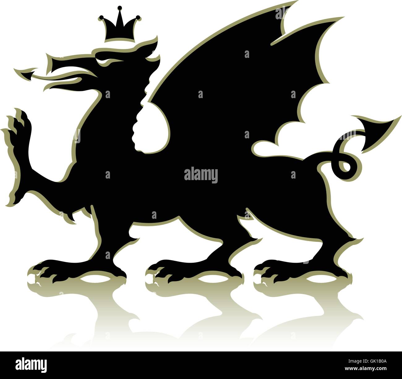 heraldic medieval dragon Stock Vector Image & Art Alamy
