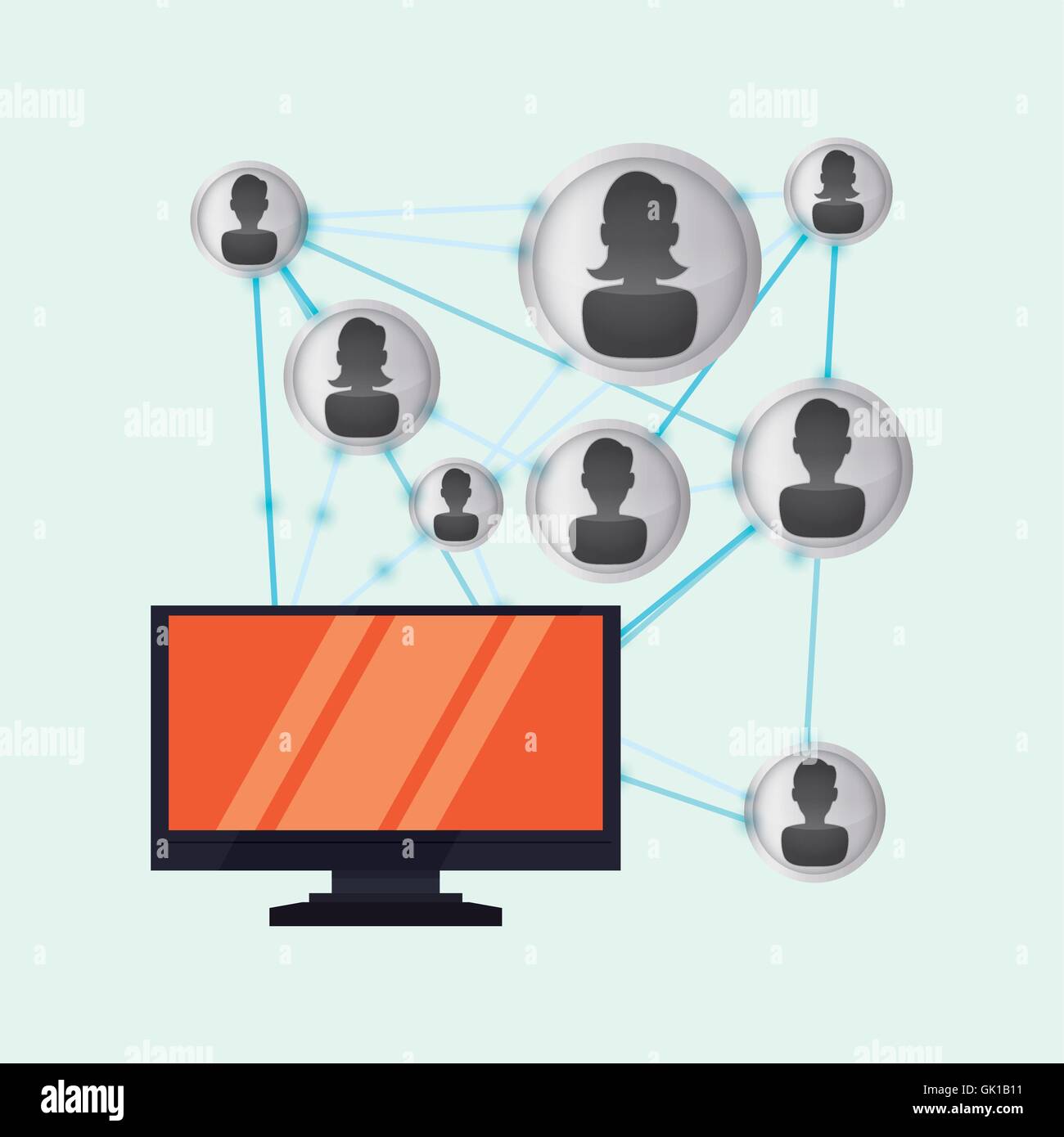 Social network design. Social media icon. Isolated illustration Stock ...