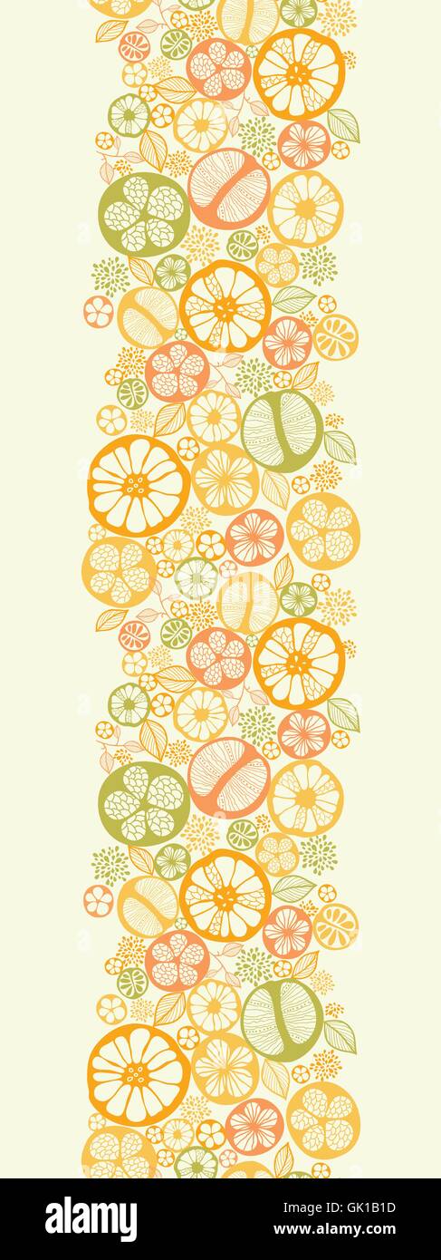 Citrus slices vertical seamless pattern background border Stock Vector ...