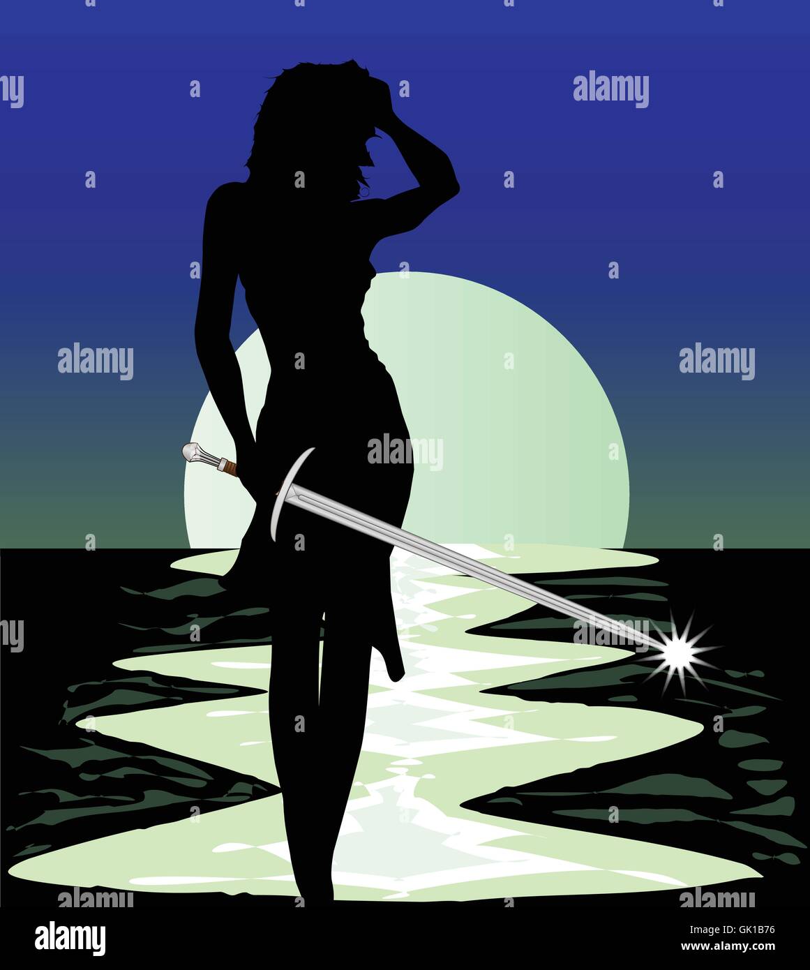 The Lady of the Lake Stock Vector